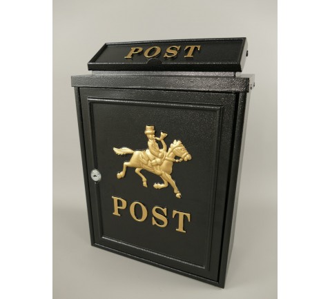 Briefkasten Wandbriefkasten rustikal schwarz Antik Stil Alu Guß H.41x B.29cm