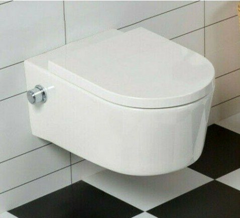 WC Spülrandlos Wand Hänge WC Taharet Dusch-WC Toilette Softclose inkl. Armatur  Nanobeschichtung mit Bidet-funktion Intimdusche