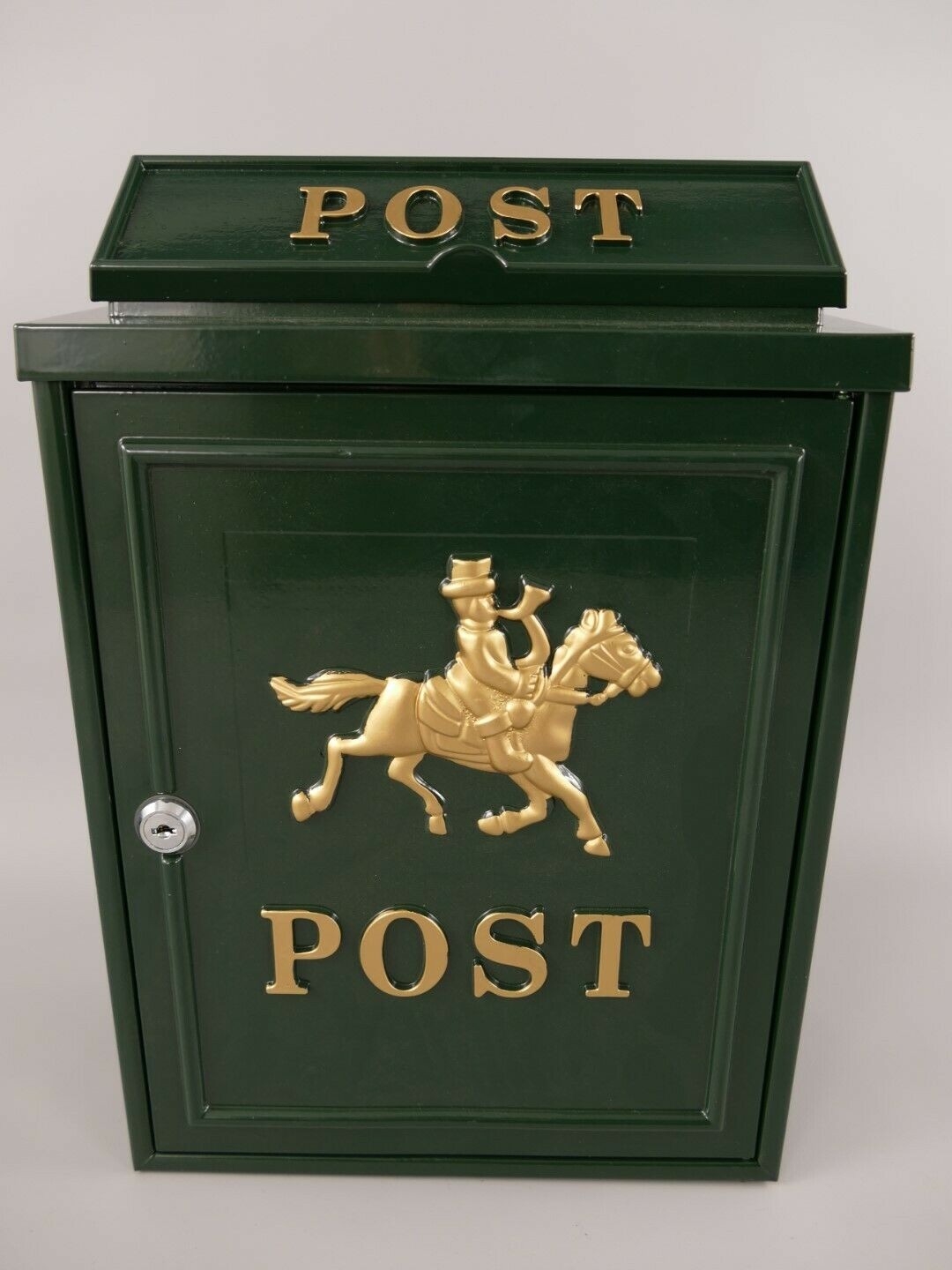Briefkasten Wandbriefkasten rustikal grün Antik Stil Alu Guß H.29x B.37cm 