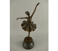 Bronzeskulptur Balletttänzerin Statue Marmorsockel Bronzefigur Skulptur H. 32cm