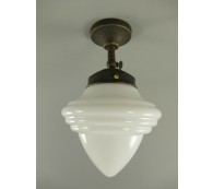 Wandlampe Deckenlampe Jugendstil Antik Messing brüniert Glas Art déco Lampe