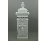 Englischer Briefkasten Standbriefkasten rustikal weiß Antik Stil Aluguß H.115cm