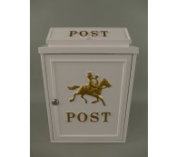 Briefkasten Wandbriefkasten rustikal weiß Antik Stil Alu Guß H.41x B.29cm