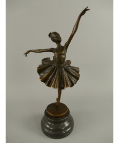 Bronzeskulptur Balletttänzerin Statue Marmorsockel Bronzefigur Skulptur H. 32cm