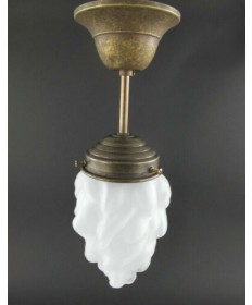 Deckenlampe Jugendstil Hängelampe Antik Messing brüniert Lampe Flamme Artdeco 