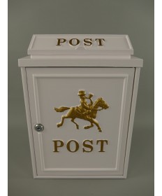 Englischer Briefkasten Standbriefkasten rustikal grün Antik Stil Aluguß H.117cm 